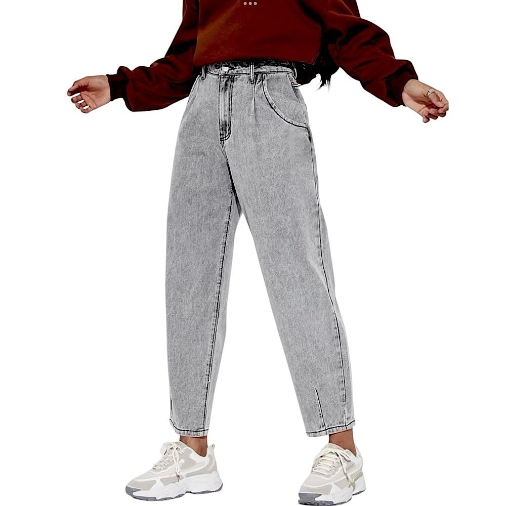POL Washed Black Denim Boyfriend Jeans Relaxed Fit Straight Leg Size S,M,L New! - Picture 4 of 16